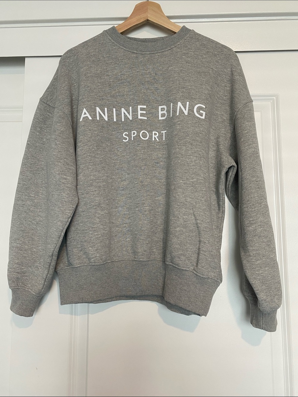 Anine Bing Women’s Gray Crewneck Logo Sweatshirt